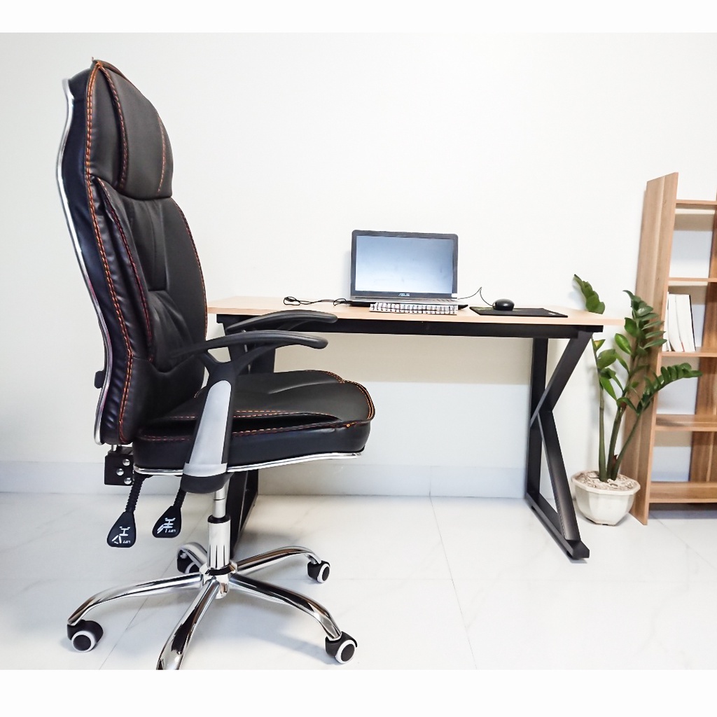 Bàn làm việc Chữ K, học tập, Gaming, Kt D1200 x R600 x C750, Chân sắt sơn tĩnh điện, Mặt gỗ công nghiệp
