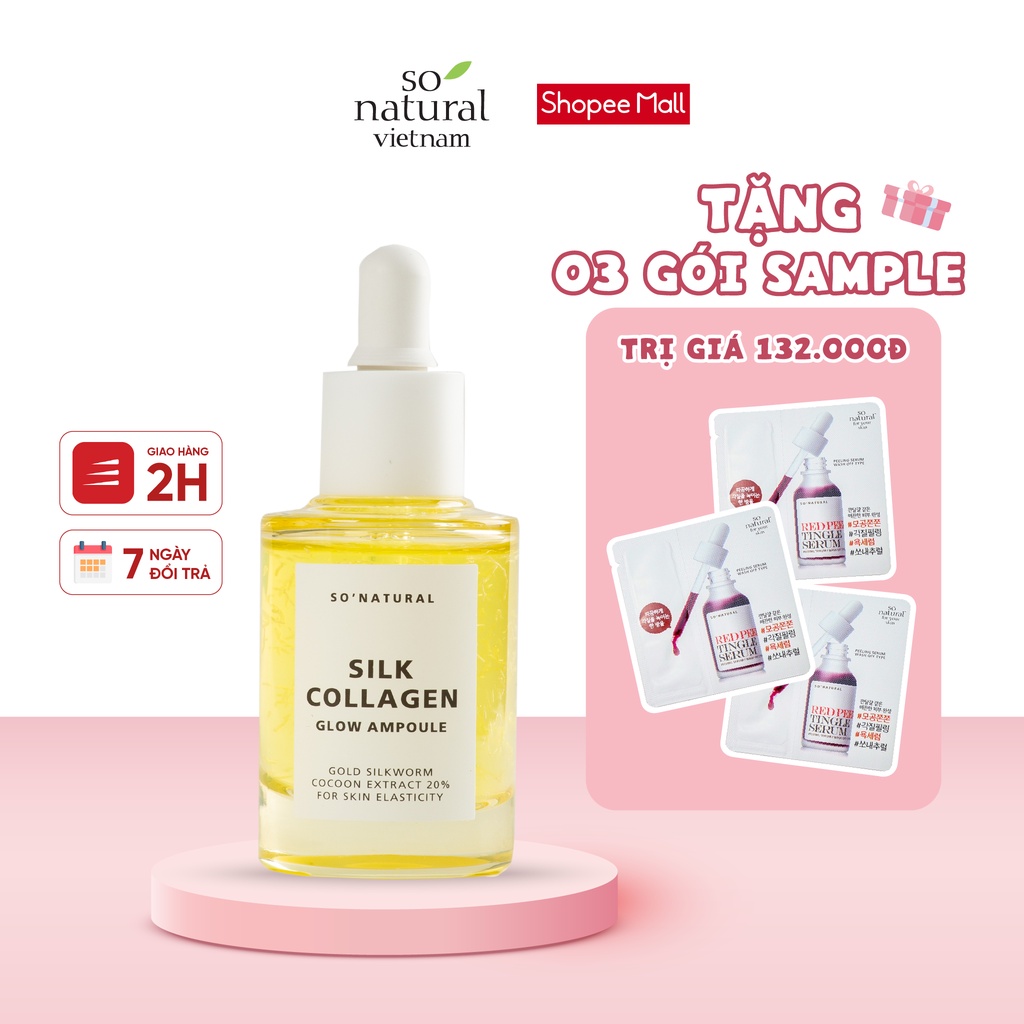 Serum Dưỡng Da Căng Bóng Chống Lão Hoá Silk Collagen Glow AmpouleI So Natural 30ml