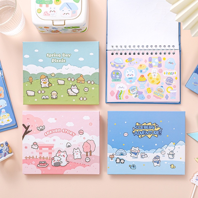 Sticker cute/Sổ sticker hình dán 27 trang dễ thương trang trí sổ planner bullet journal Hàn Quốc Tẻn Tẻn