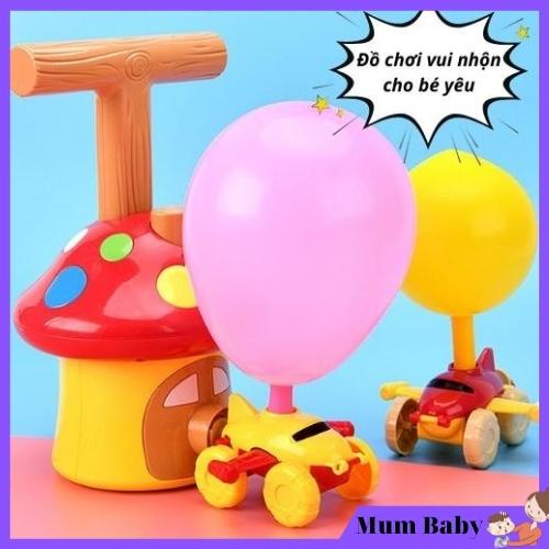 Đồ chơi vui nhộn xe bơm bóng bay hình nấm cho bé trai, gái 2 3 4 5 6 7 8 tuổi. Trò chơi vận động cho trẻ em MUMBABY37