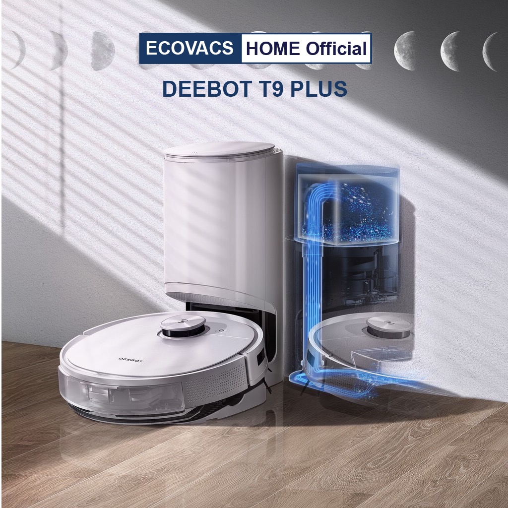 Robot Hút Bụi Lau Nhà Ecovacs DEEBOT T9 PLUS - Robot Thông Minh Có Thùng Rác Tự Động, Mới Nhất 2021 APP TIẾNG VIỆT