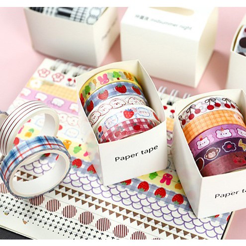 Bộ 5 cuộn washi tape Infeel.me Basic set băng keo Nhật Bản trang trí sổ tay | BSW101