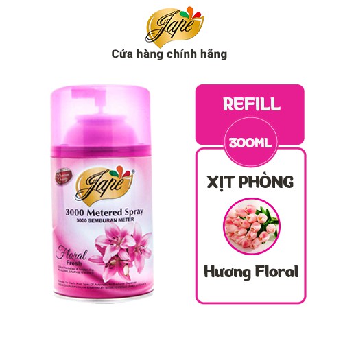 Nước Hoa Xịt Phòng Hương Floral Jape Thơm Mát Dịu Nhẹ - Bình Refill - 300ml