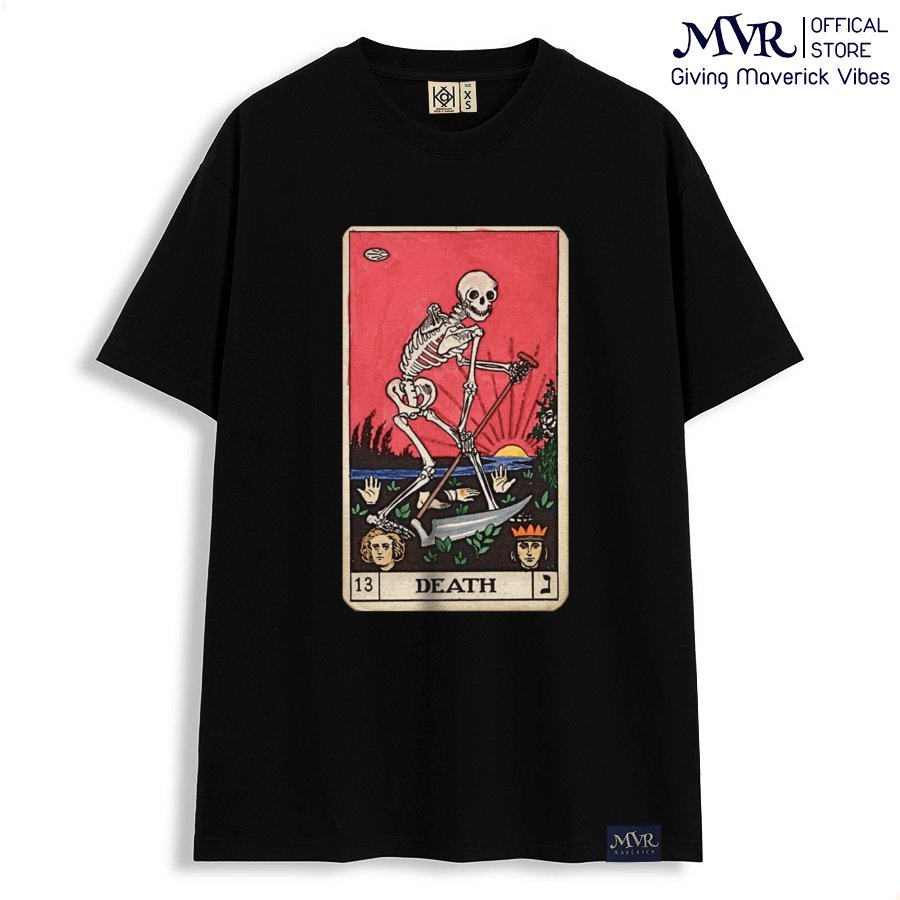 Áo thun nam nữ tay lỡ thẻ bài tarot death MVR KK3988