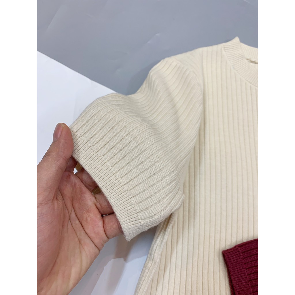 Áo len cộc tay basic tăm to, chất đẹp