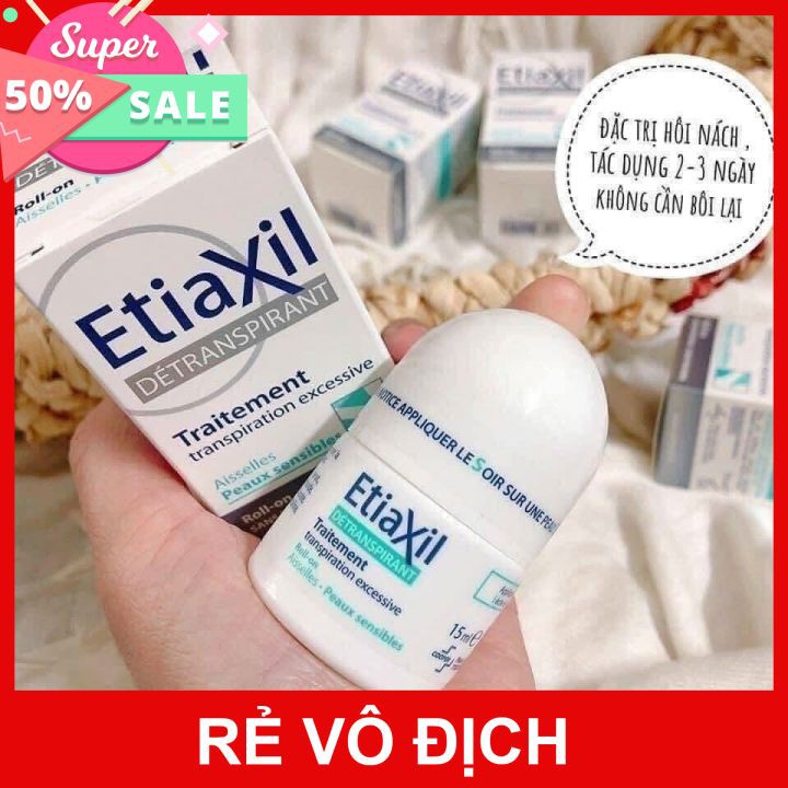 [Chính Hãng] Lăn Khử Mùi Etiaxil, Ngăn Ngừa Mồ Hôi Dành Cho DA NHẠY CẢM Không Ướt Dính Áo Hay Gây Ố Vàng 15Ml