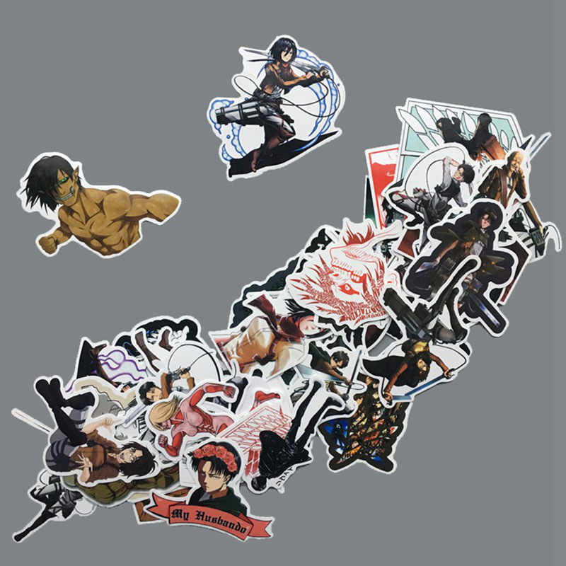 Sticker dán họa tiết anime Attack on Titan độc đáo chất lượng cao