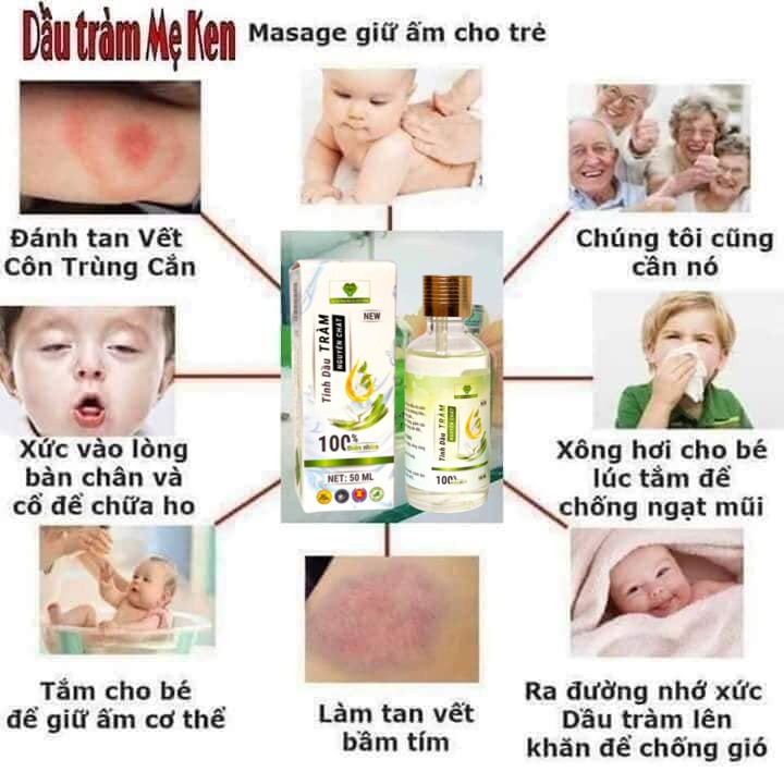 Tinh Dầu Tràm Nguyên Chất Mẹ Ken Đã Được Chứng Nhận Chất Lượng [ Bảo Bối Của Mẹ Bỉm Chăm Con]