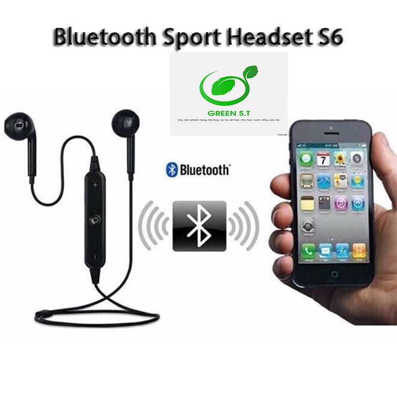 [ TẶNG DÂY SẠC ] Tai nghe Thể thao Bluetooth không dây Sport S6 có mic đàm thoại