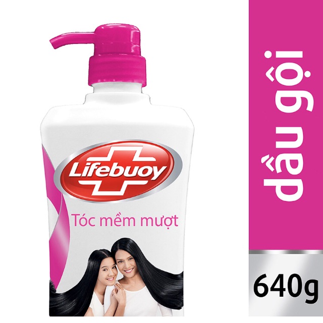 Dầu Gội Lifebuoy Tóc Mềm Mượt 640g tặng chai rửa tay 120ml