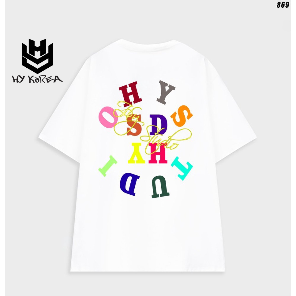Áo thun form rộng nam nữ tay lỡ HY STUDIO Màu sắc 869