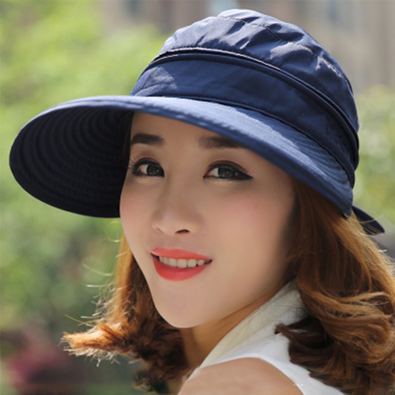 Mũ vành rộng hở đầu mềm mại chống tia uv thời trang xuân hè cho nữ