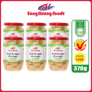 6 Hũ Cà Pháo Muối Ngâm Chua Ngọt Sông Hương Hũ 370g - Ăn kèm cơm , bún , phở , mì tôm , ăn vặt , thịt nướng