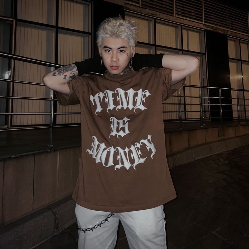 Áo thun xanh lá TIME IS MONEY phong cách hottrend 2022, Áo Phông Unisex Nam Nữ