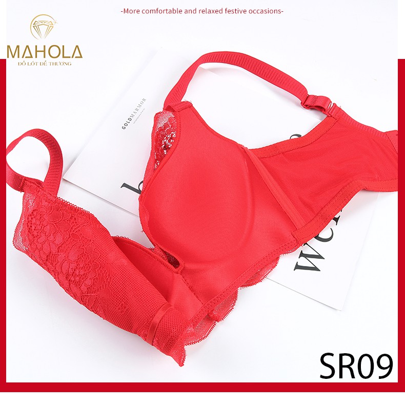 Áo Lót Su Đệm Vừa Chất Ren Không Gọng Nâng Ngực Tự Nhiên _MAHOLA_SR09