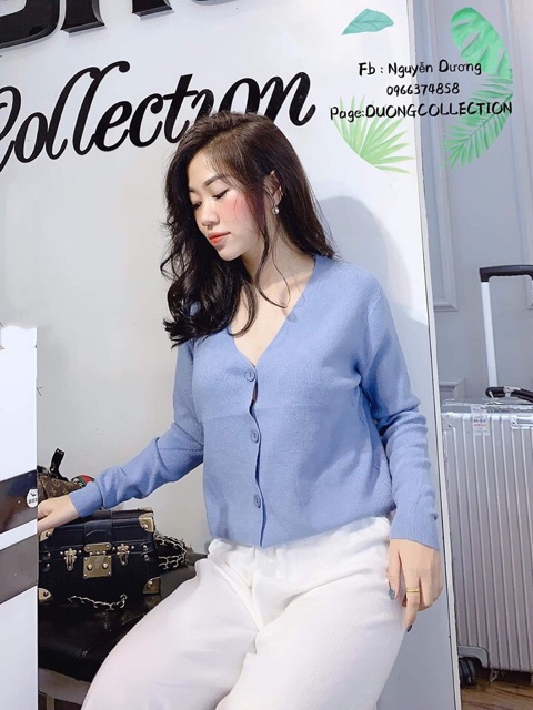 Áo len cổ tim chất đẹp mịn