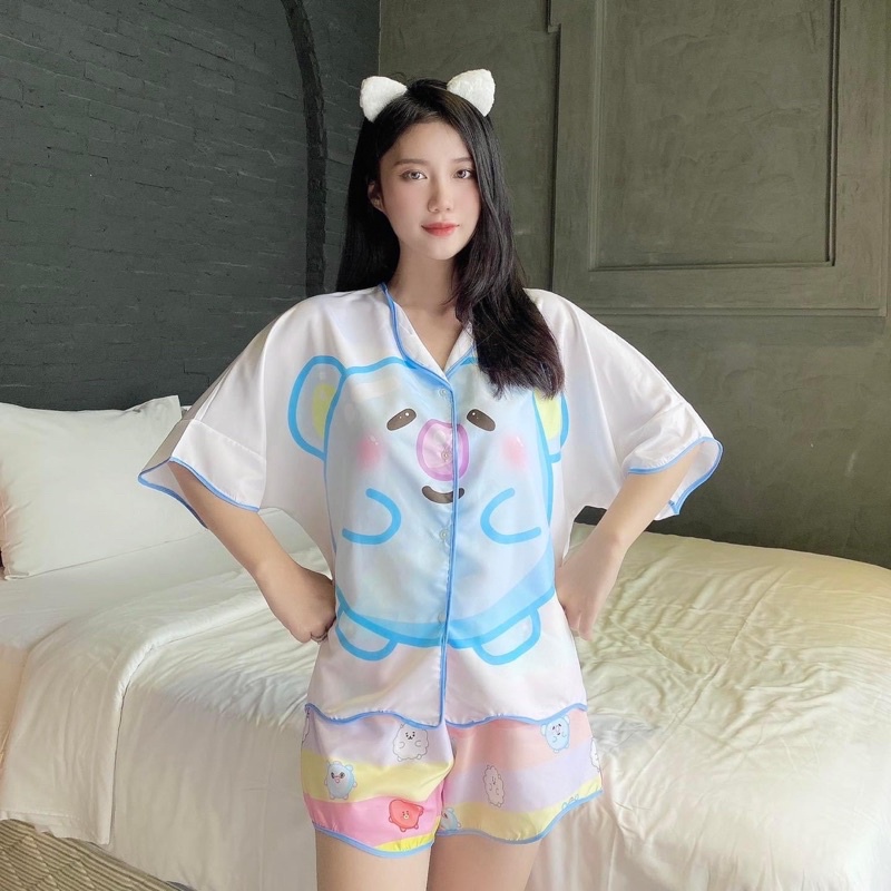 Set Pijama Mặc Nhà Đùi Hình Nhiều Mẫu Ảnh Thật-Clip Thật