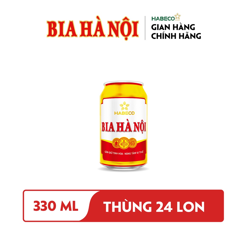 Thùng 24 lon Bia Hà Nội - HABECO (330ml/lon)