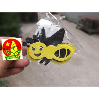 4 Con ong trang trí mầm non bằng vải dạ dài 8cm