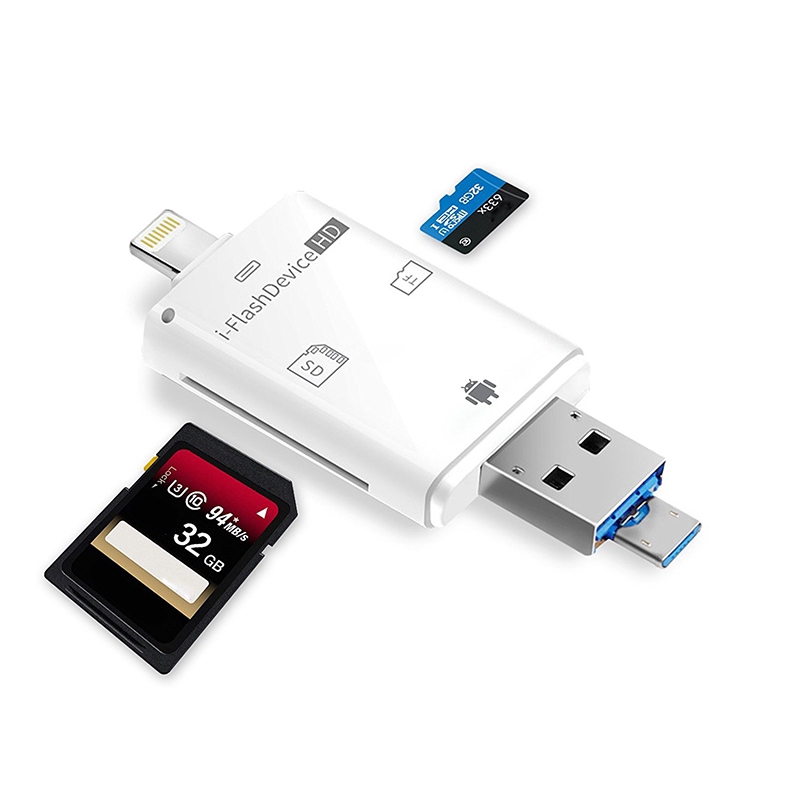 [youkuntwo]USB i-Flash Drive Micro SD/TF Memory Card Reader Adapter For iPhone iPad Android