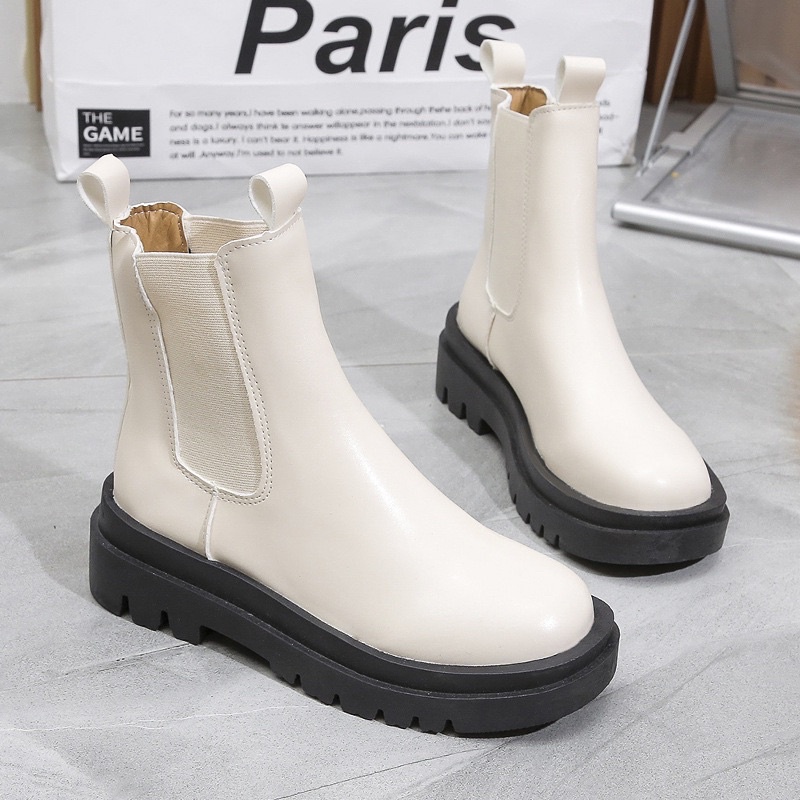 (HÀNG CÓ SẴN) Bốt lửng da mềm dáng đứng đế dày BIG SIZE 41-43