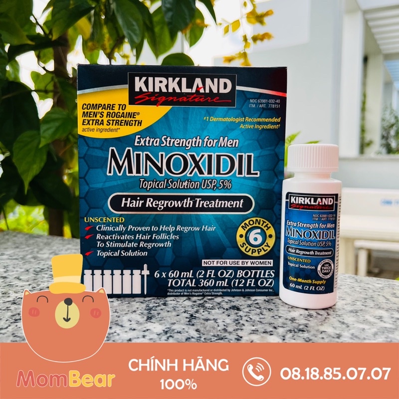 [Chính Hãng Hộp 6 lọ] Dung dịch mọc Râu và Tóc hiệu quả Minoxidil 5% của Mỹ