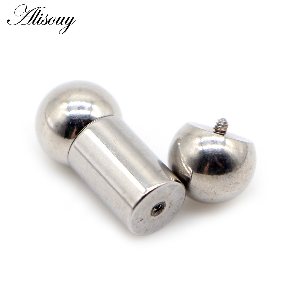 Alisouy 1pc kích thước lớn thép không gỉ bộ phận sinh dục thẳng thanh tạ nhẫn tai tragus xuyên pa núm vú vòng thanh môi trang sức cơ thể