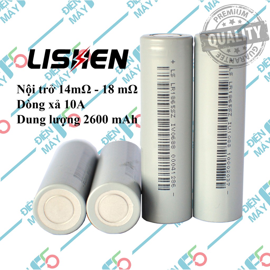 DMF5 Pin Li-ion 18650 Lishen LS xám 2600mAh, xả 10A