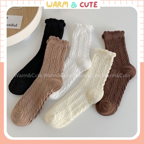 Tất vớ ren nữ bánh bèo cổ cao Nhật Bản nhiều màu siêu xinh Warm&Cute AD06