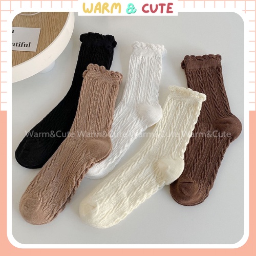 Tất vớ ren nữ bánh bèo cổ cao Nhật Bản nhiều màu siêu xinh Warm&amp;Cute AD06