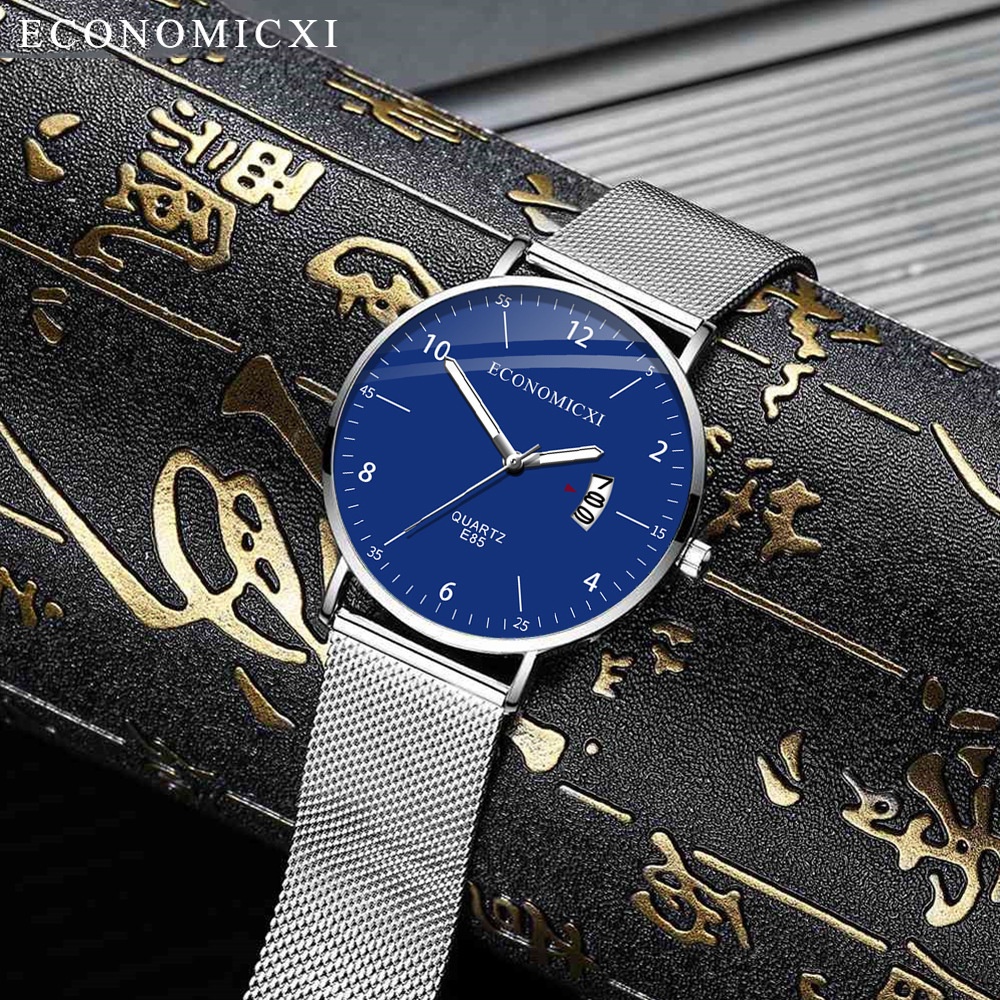 Đồng hồ nam GENEVA dây thép lưới đen chạy lịch ngày cao cấp - Đẳng cấp doanh nhân | BigBuy360 - bigbuy360.vn