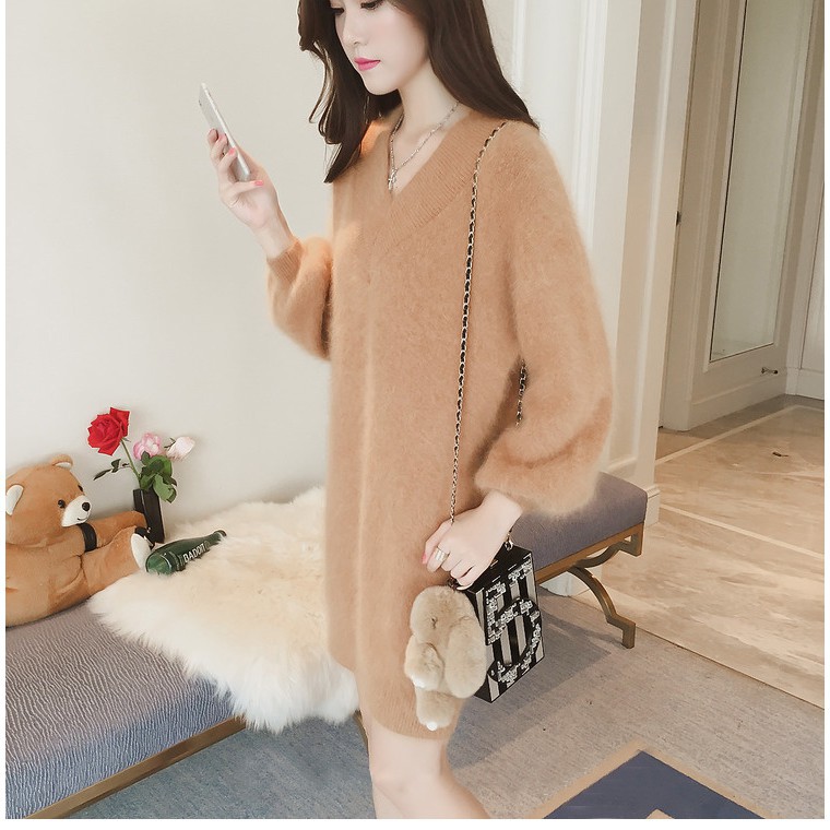 Ulzzang Váy len lông thỏ