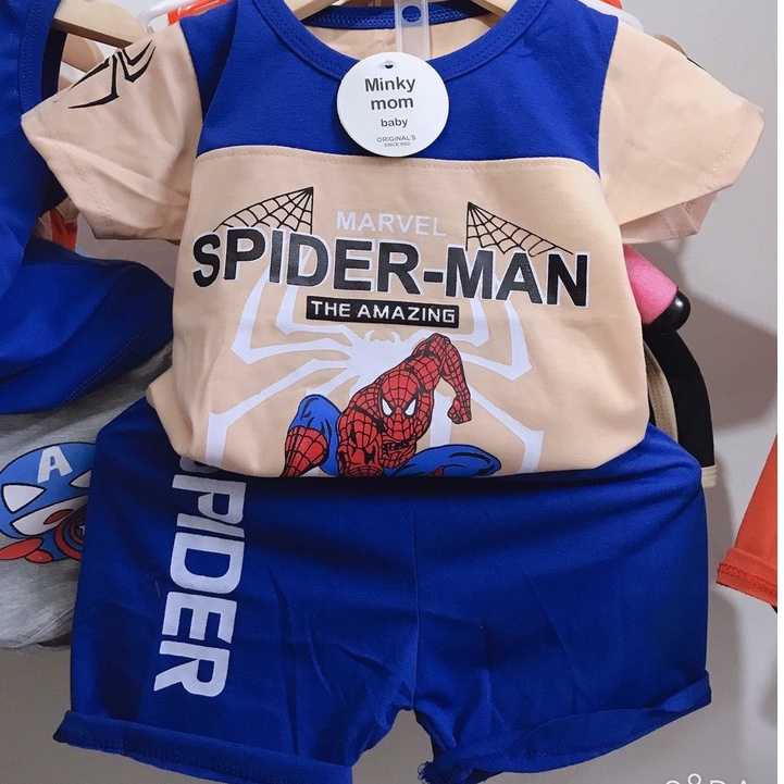 Bộ Quần Áo Bé Trai Spiderman Ngắn Tay