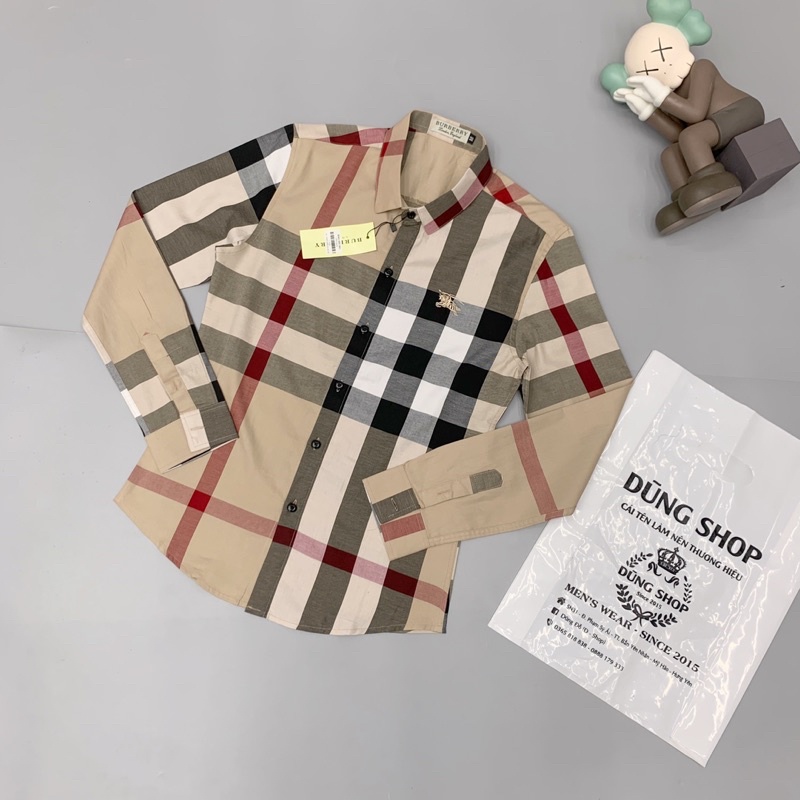 Áo sơ mi kẻ nam nhiều màu phối truyền thống , thêu hình ngựa trước ngực -T015