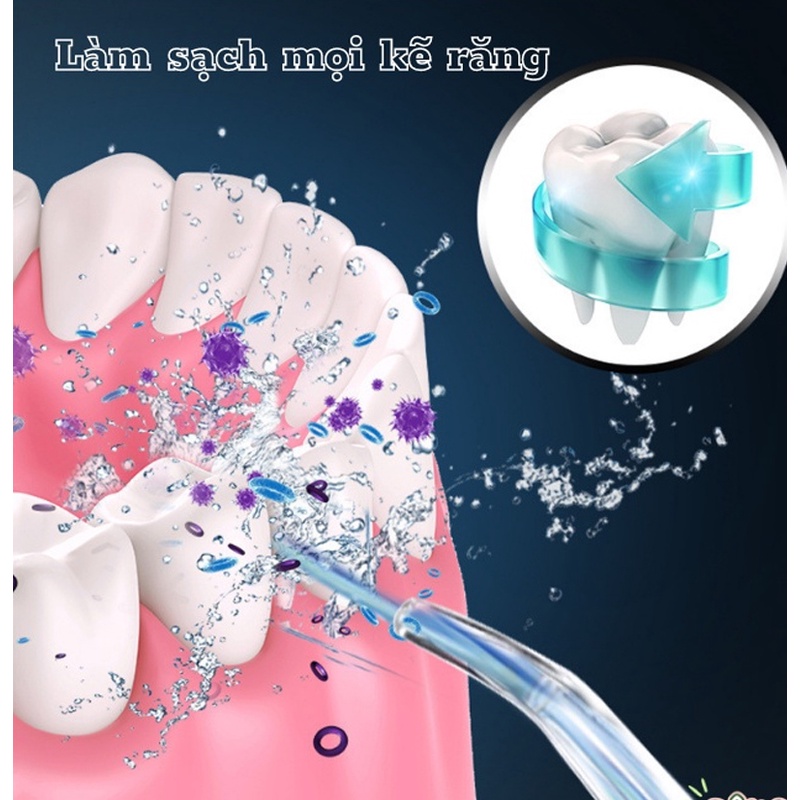 Tăm Nước Nha Khoa Oral Irrigator - Máy Tăm Nước Cầm Tay Vệ Sinh Răng Miệng Công Nghệ Châu Âu BH 12 Tháng - BENTEX