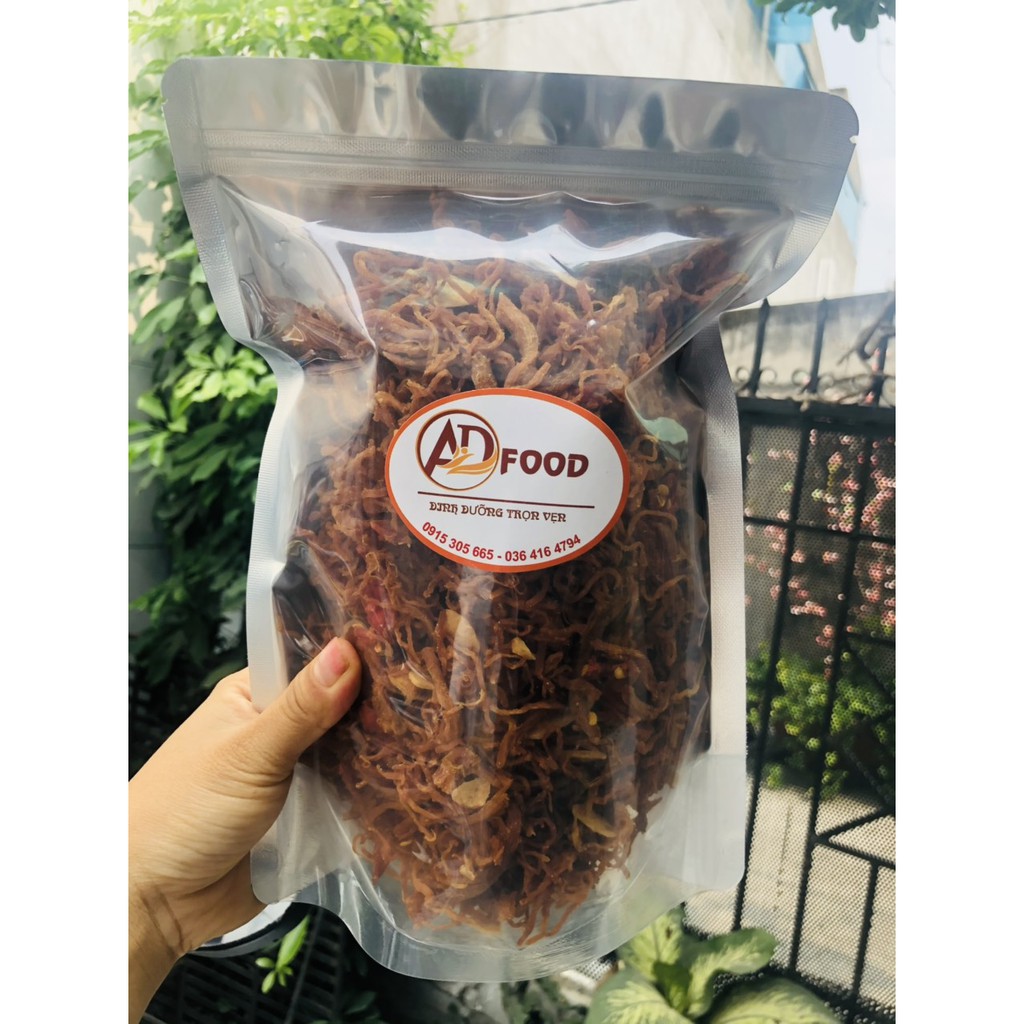 dùng thử 100g khô heo cháy tỏi thơm ngon