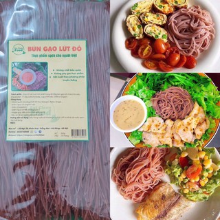 Bún Gạo Lứt Đỏ Loại Đặc Biệt làm từ 100% gạo lứt nguyên cám eatclean /keto/das/ăn kiêng giảm cân gói 500g.