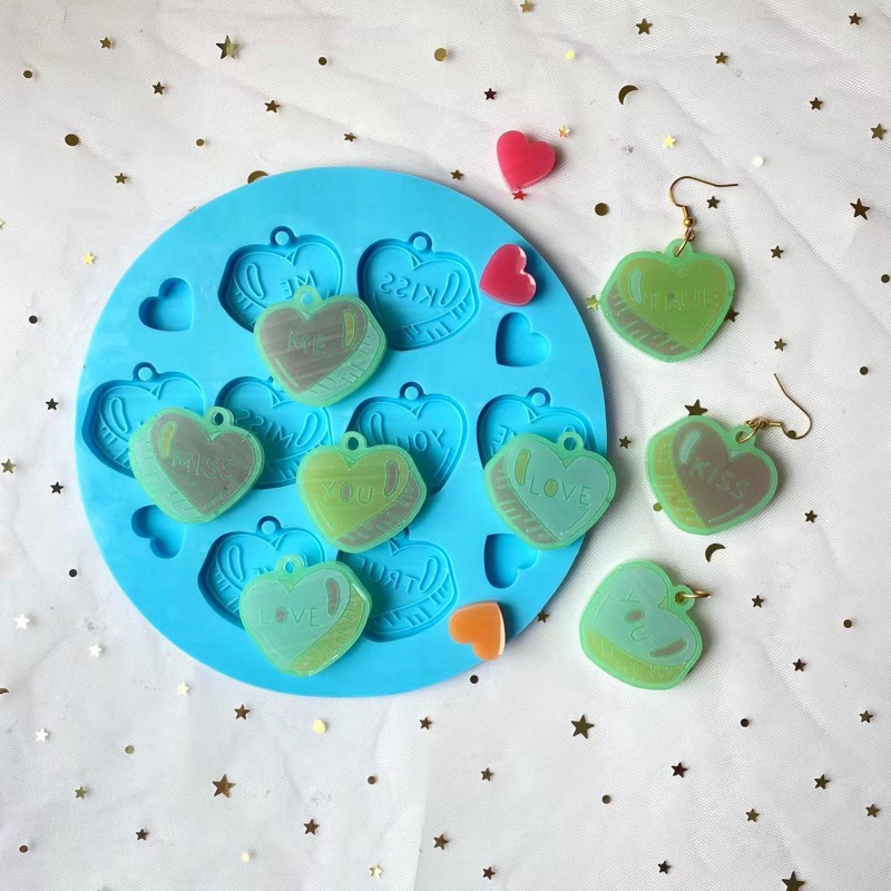 Khuôn Silicone Làm Móc Khóa Chủ Đề Valentine