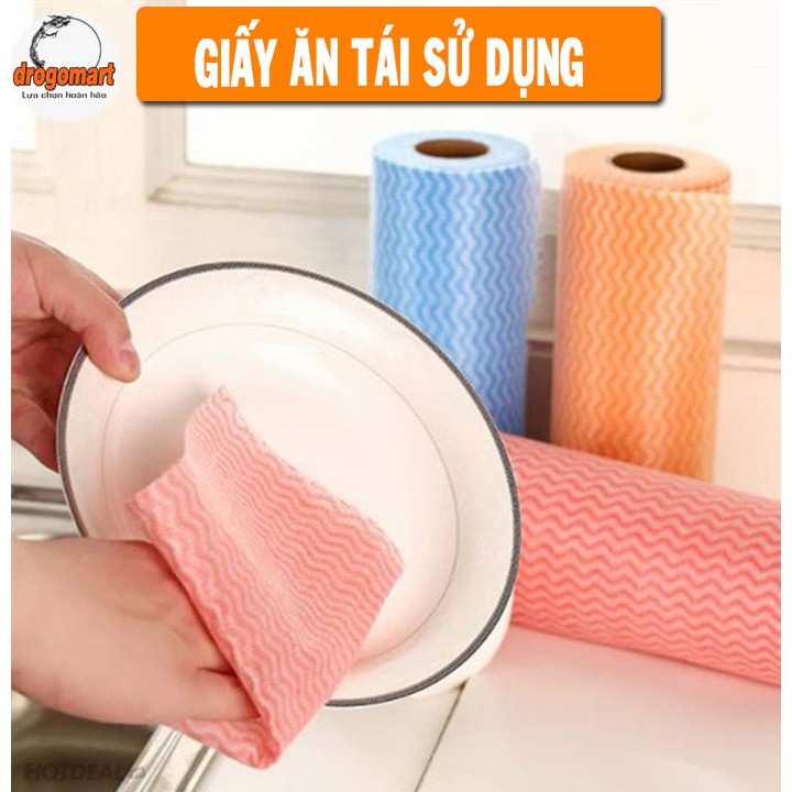 Cuộn Giấy Ăn, Khăn Vải Không Dệt Lau Nhà Bếp Đa Năng Tái Sử Dụng ( 50 chiếc) - DG220