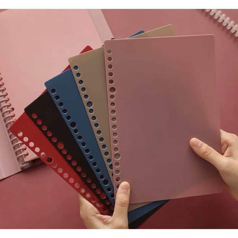 Combo 2 Bìa Còng Rời Nhiều Màu Bìa Lá Nhựa Làm Sổ Tay Caro Handmade Bullet Journal A5 B5 A4 20 26 30 Lỗ Xanh