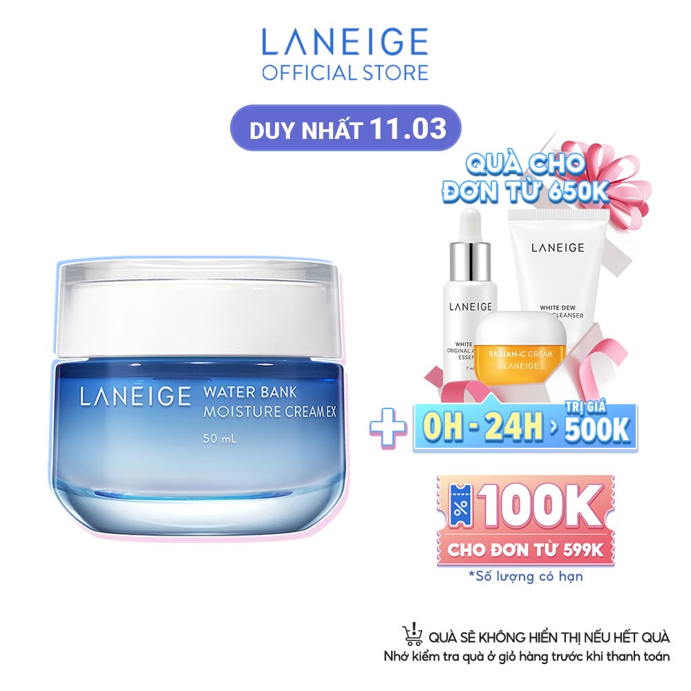 Kem dưỡng ẩm dành cho da thường và da khô Laneige Water Bank Moisture Cream EX 50ml