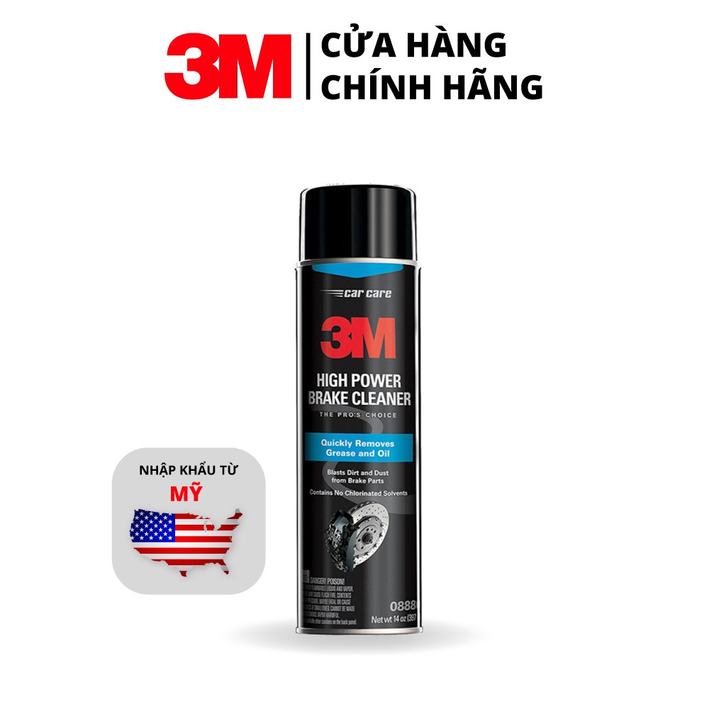 Dung dịch tẩy rửa thắng xe ô tô 3M High Power Brake Cleaner 08880 397G - Tặng miếng thơm - Voucher giảm 20k cho đơn 299k