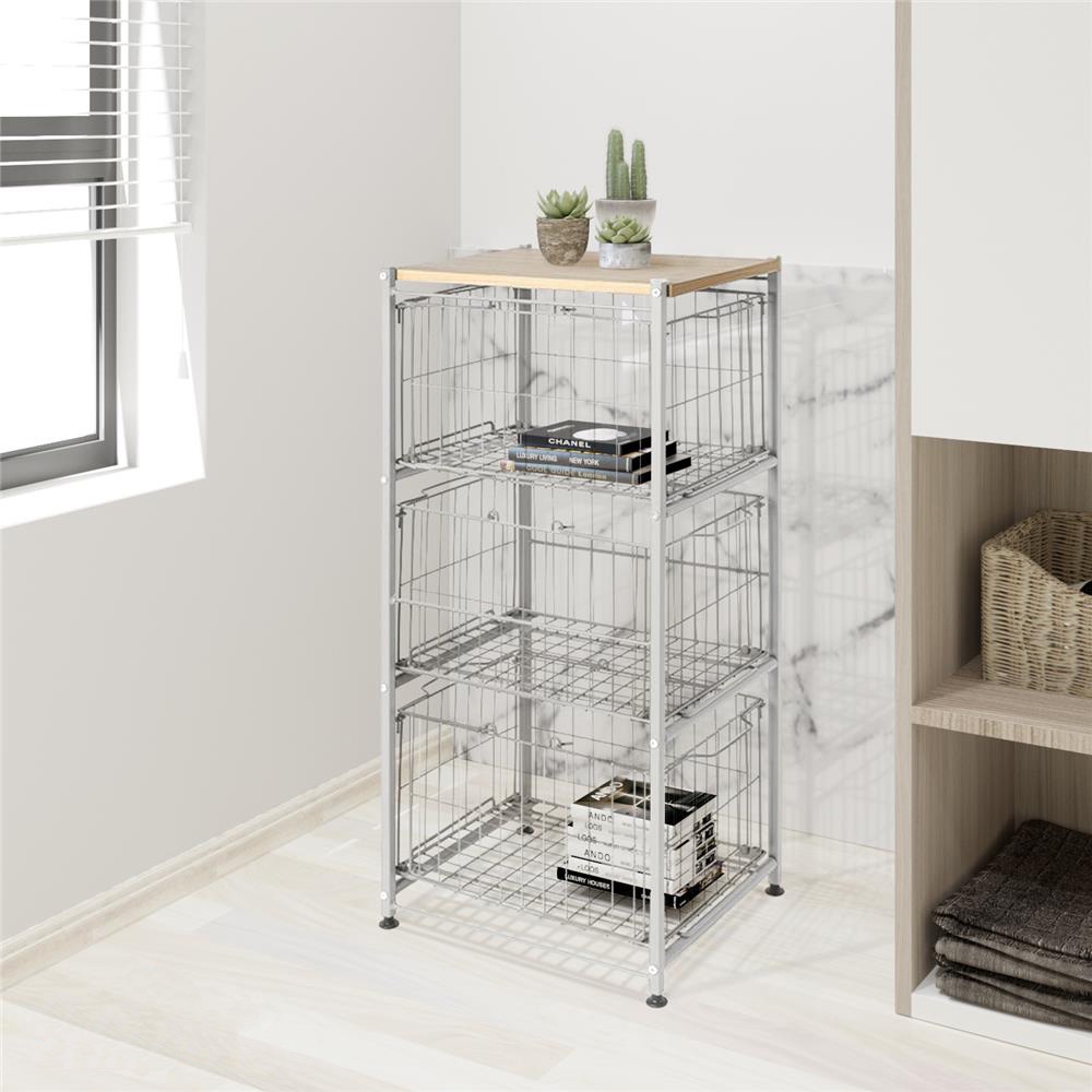 HomeBase STACKO Kệ 3 tầng bằng lưới thép SCANDI Thái Lan W41.5xH91xD34cm màu trắng