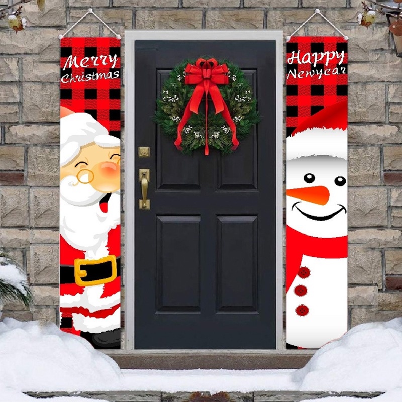 Rèm Cửa Trang Trí Giáng Sinh Hình Ông Già Noel