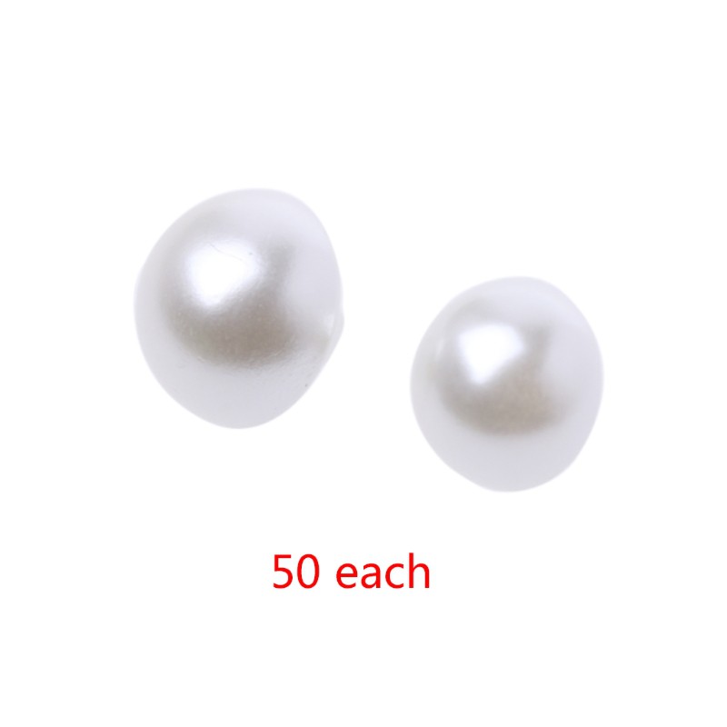Set 50 hạt nút ngọc trai nhân tạo dùng để trang trí áo quần/đồ thủ công đẹp mắt