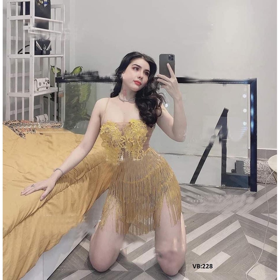 SET ĐẦM SEXY TUA  RUA MÀU ĐEN - MÃ 234400