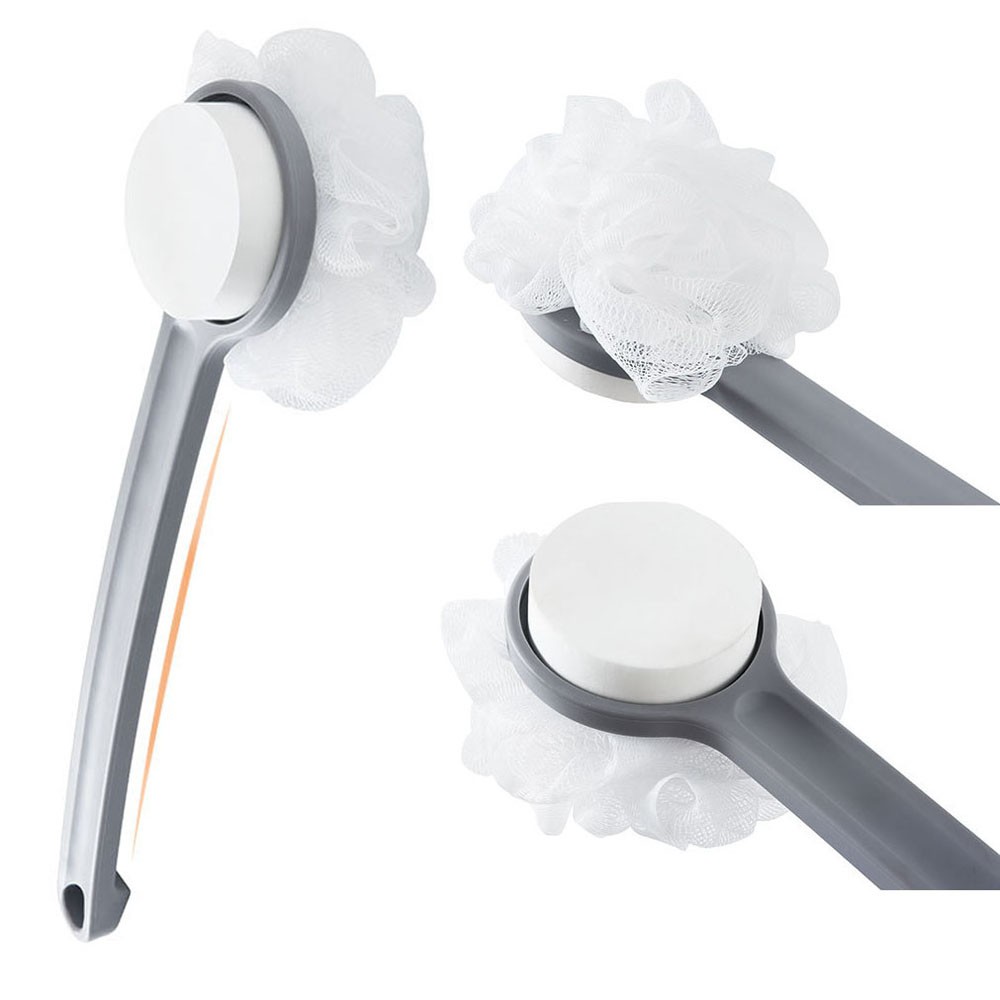 [Hàng mới về] Bàn chải tắm tay cầm dài hai mặt đa năng không gây đau đớn tiện dụng