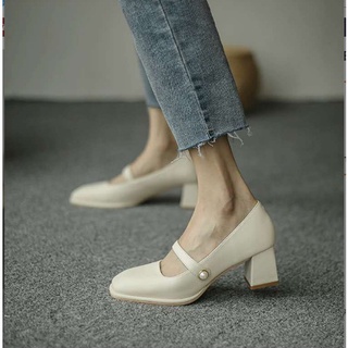 Giày búp bê gót vuông 5cm (có ảnh thật)