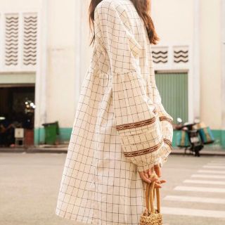 ĐẦM DOLL TRẮNG PHỐI THỔ CẨM