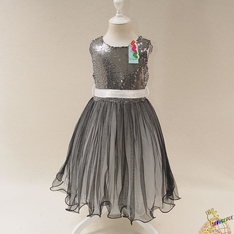 ❤XZQ-Sequins Baby Girls Dress Party Gown Bridesmaid Tulle Tutu Bow Dresses 1-7Y